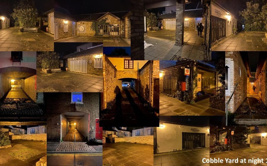 Cobble Yard at night